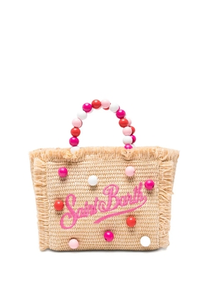 MC2 Saint Barth mini Vanity beaded tote bag - Neutrals