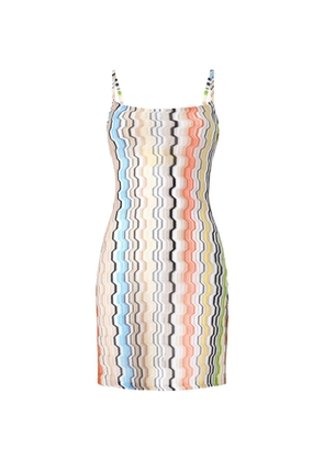 Missoni wavy-pattern tie-back mini dress - Neutrals