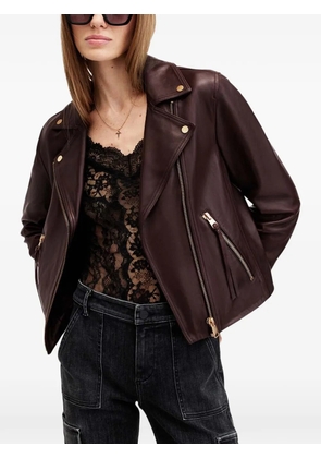 AllSaints Dalby zip-fastening leather jacket - Brown