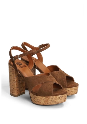 L Arianna crossover-strap platform sandals - Brown