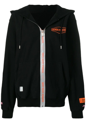 Heron Preston logo zipped hoodie - Black