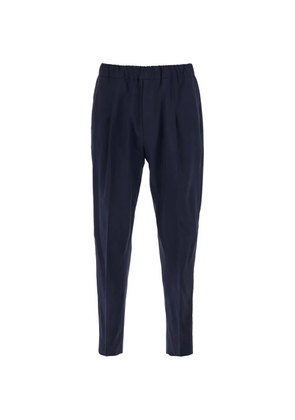 Low Brand elasticated-wasit wool trousers - Blue