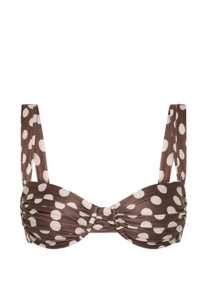 Faithfull the Brand Sol polka-dot bikini top - Brown