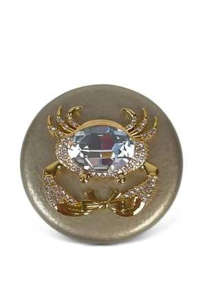 Vivetta crab-embellished crystal bag mirror - Gold