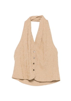 Tela gingham halterneck top - Neutrals