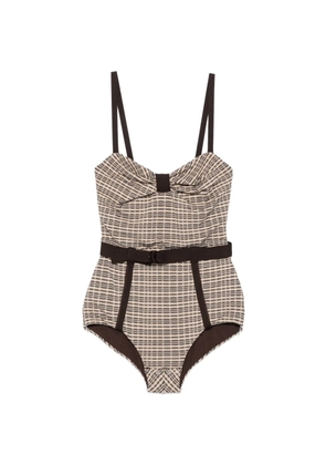 Antonio Marras belted patterned top - Neutrals