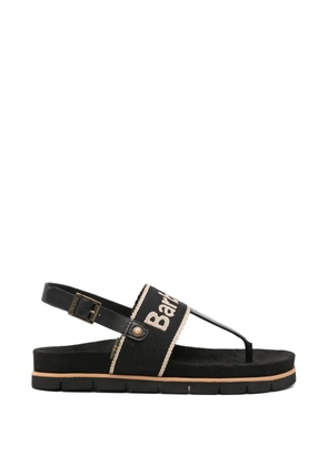Barbour Lumley logo-embroidered slingback sandals - Black