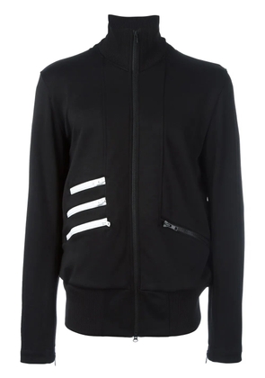 Y-3 striped detail zipped sweatshirt - Black