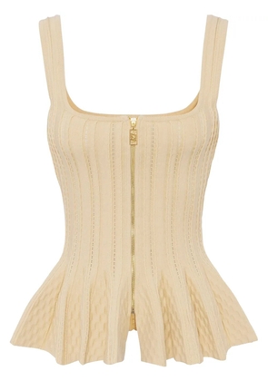 Elisabetta Franchi peplum-hem knitted top - Neutrals