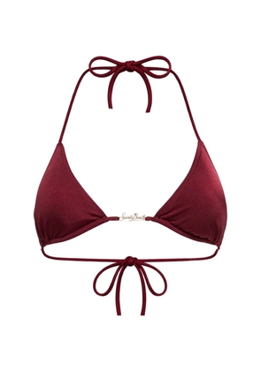 MC2 Saint Barth Leah Plate logo-detail triangle-shape bikini top - Red