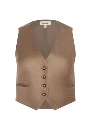 L'Agence Jianna button-up vest - Neutrals