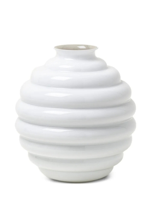Venini Deco ribbed globe vase - White