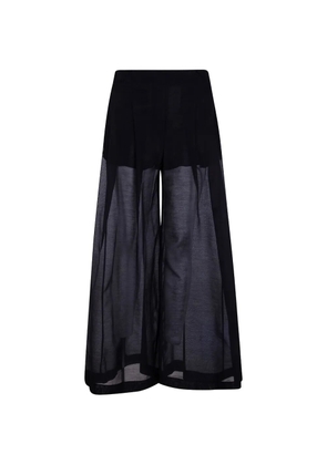 Semicouture sheer-panel palazzo pants - Black