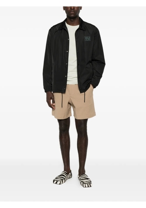 Maison Kitsuné logo-print buttoned jacket - Black