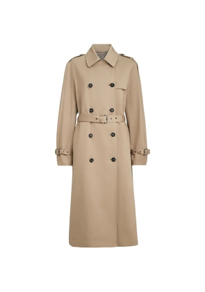 Brunello Cucinelli cotton and linen twill trench with monili - Neutrals