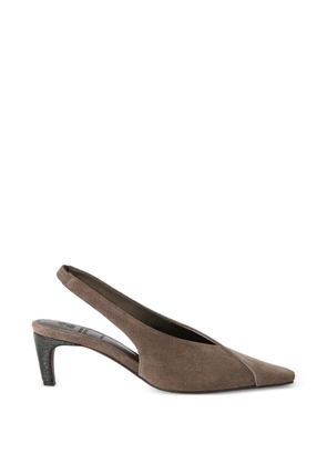 Brunello Cucinelli suede slingback pumps - Brown