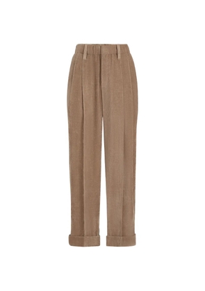 Brunello Cucinelli fluid corduroy baggy sartorial trousers - Neutrals