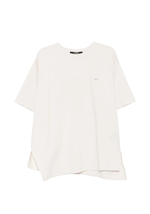 SONGZIO asymmetric-hem side-slit T-shirt - Neutrals