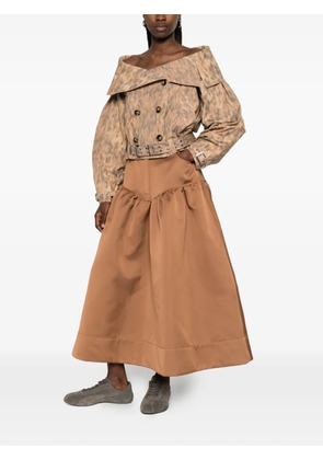 GANNI gathered yoke skirt - Neutrals