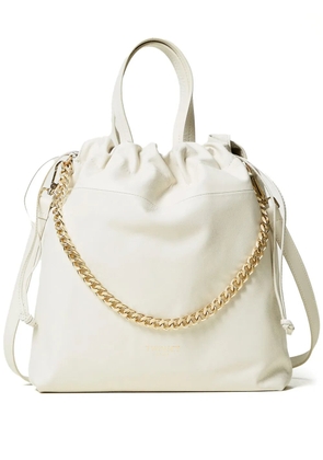 TWINSET drawstring leather tote bag - White