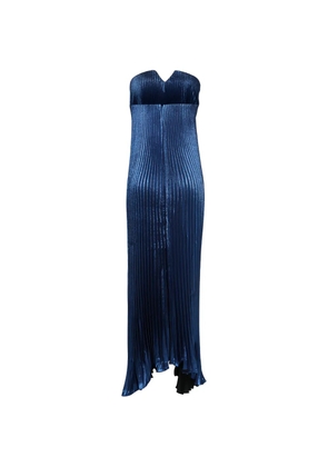 L'IDÉE pleated V-neck maxi dress - Blue