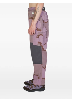 Re-Worked camouflage panelled trousers - Purple