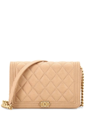 CHANEL Pre-Owned Boy Wallet on Chain Quilted Caviar crossbody bag - Neutrals