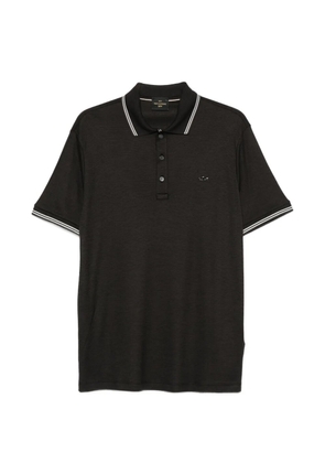 Paul & Shark logo-plaque tipped polo shirt - Black