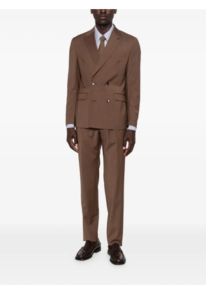 Paoloni double-breasted peaked-lapel suit - Brown