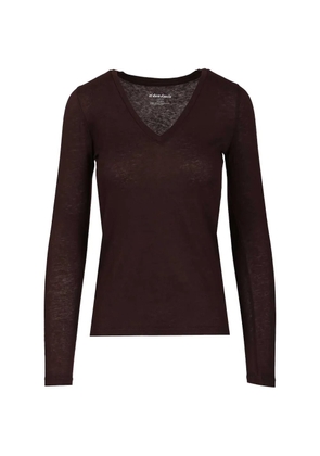 Al Duca D’Aosta 1902 long-sleeve V-neck T-shirt - Brown