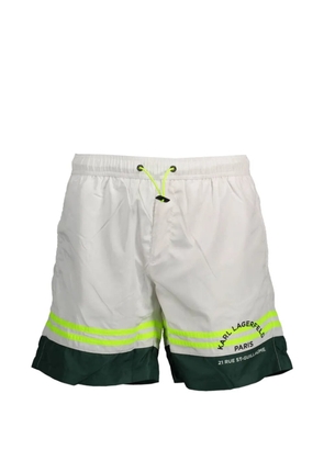 Karl Lagerfeld logo-print swim shorts - White