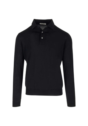 Al Duca D’Aosta 1902 long-sleeve knitted polo shirt - Black
