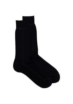 Zegna ribbed-knit striped-trim socks - Black
