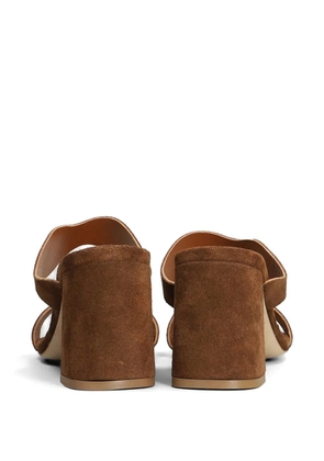 L Arianna suede double-strap mules - Brown