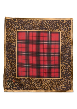 Lauren Ralph Lauren leopard-print tartan-print scarf - Red