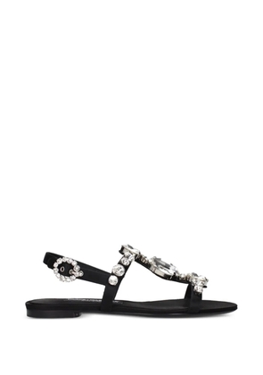 Dolce & Gabbana crystal-embellished satin sandals - Black