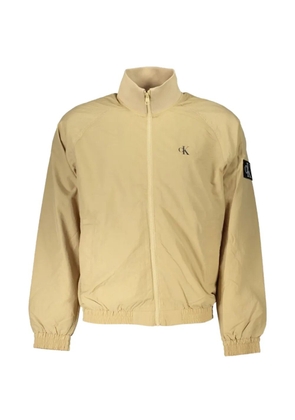 Calvin Klein logo-patch zip-up track jacket - Neutrals