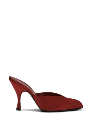 HERBERT LEVINE satin V-neck mules - Red
