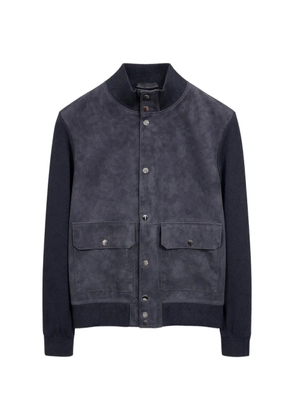 LES HÉRITIERS panelled goat suede jacket - Blue