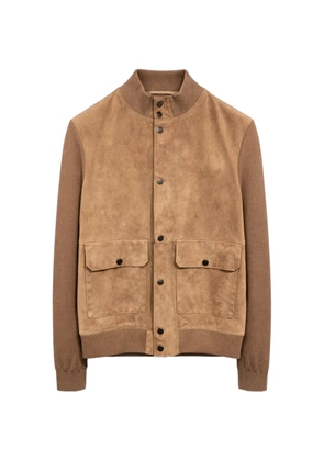 LES HÉRITIERS panelled suede jacket - Brown