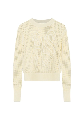 AllSaints open-knit rope-logo sweater - Neutrals