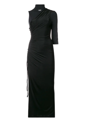 Off-White asymmetric-sleeve midi dress - Black