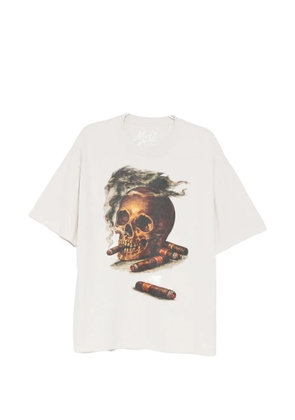 Melt skull-print T-shirt - Neutrals