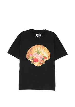 Melt crew-neck short-sleeve T-shirt - Black
