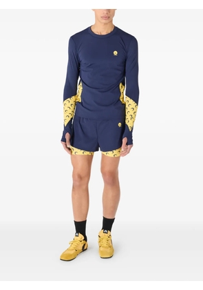 Marine Serre Moon-print layered shorts - Blue