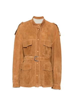 Cassell Sahariana belted suede jacket - Brown