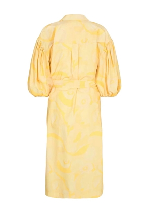 REMAIN puff-sleeve print dress - Yellow