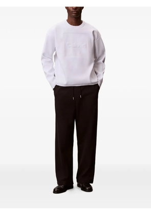 Calvin Klein embossed-logo sweater - White