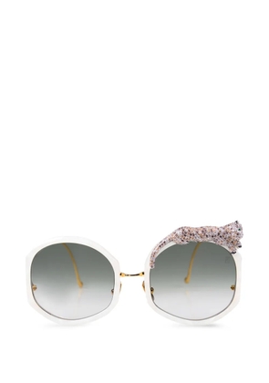 ANNA-KARIN KARLSSON Rose Et Le Rêve leopard-embellished sunglasses - White