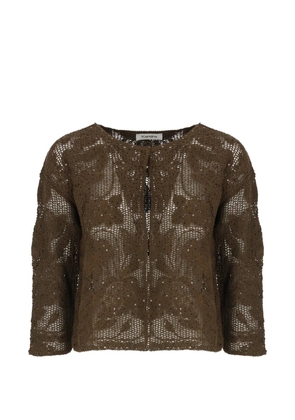 Kangra sequin-embellished embroidered cardigan - Brown